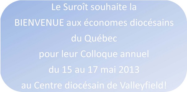 Bienvenue au Colloque annuel