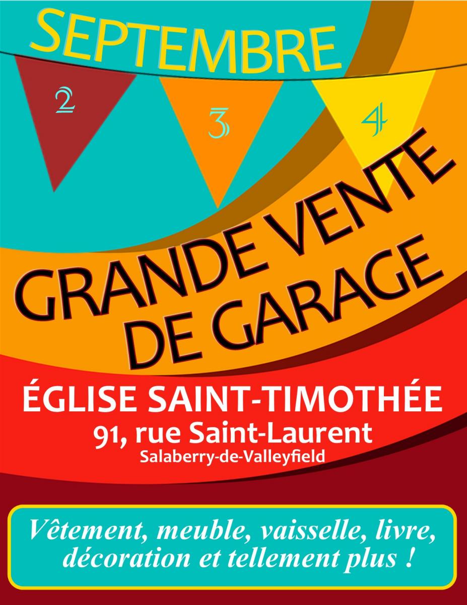Vente de garage Église SaintTimothée Diocèse de Valleyfield